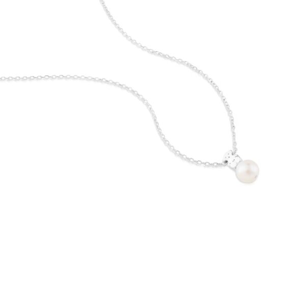 Tous Silver Sweet Dolls Necklace with Pearls and Bear motif - Picture 2 of 6